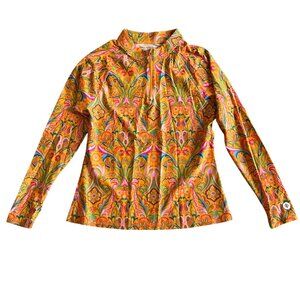 Coolibar Womens Sz Medium UPF 50+ Long Sleeve Floral Print Rash Guard Top